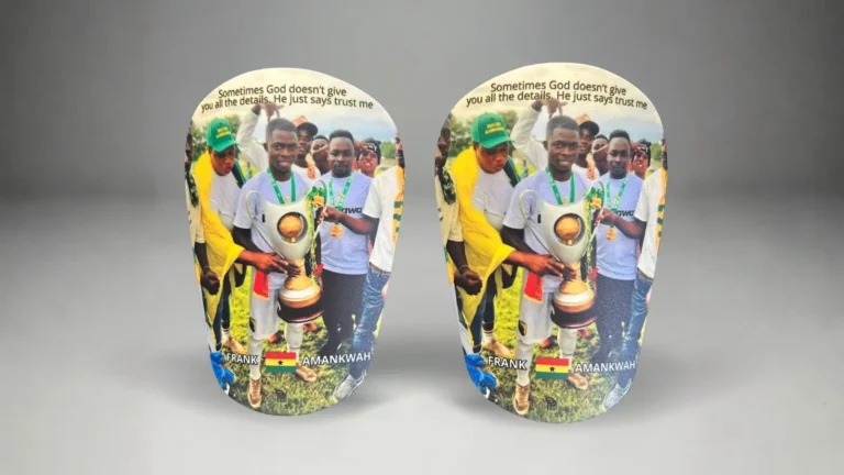 custom image and writing soccer shin guards